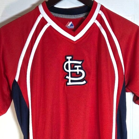 Majestic St. Louis Cardinals Red MLB Baseball Sports Team Jersey Size Large - Picture 2 of 8